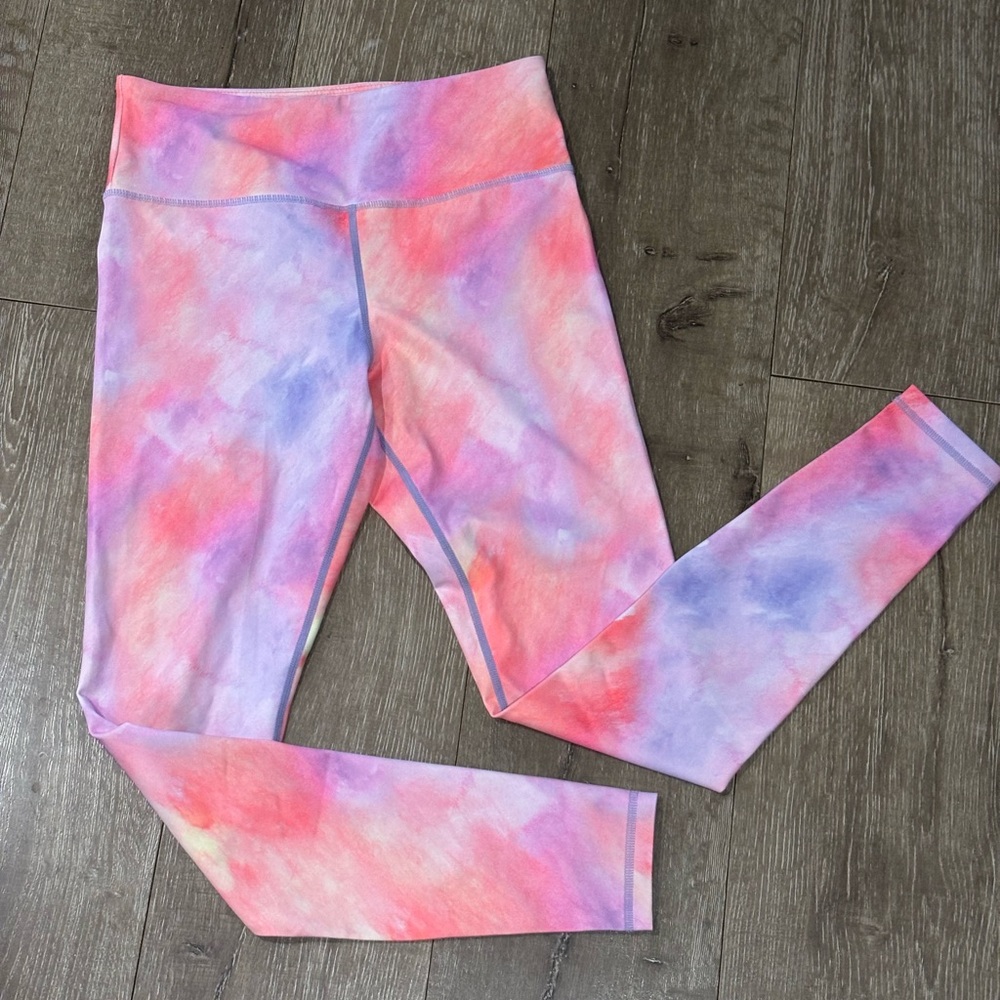 ZYIA Pink and Purple Tie-Dye Leggings